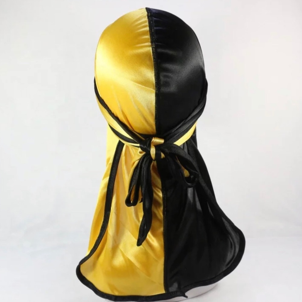 Long Tail Durag, Duo-Tone, Yellow/Black